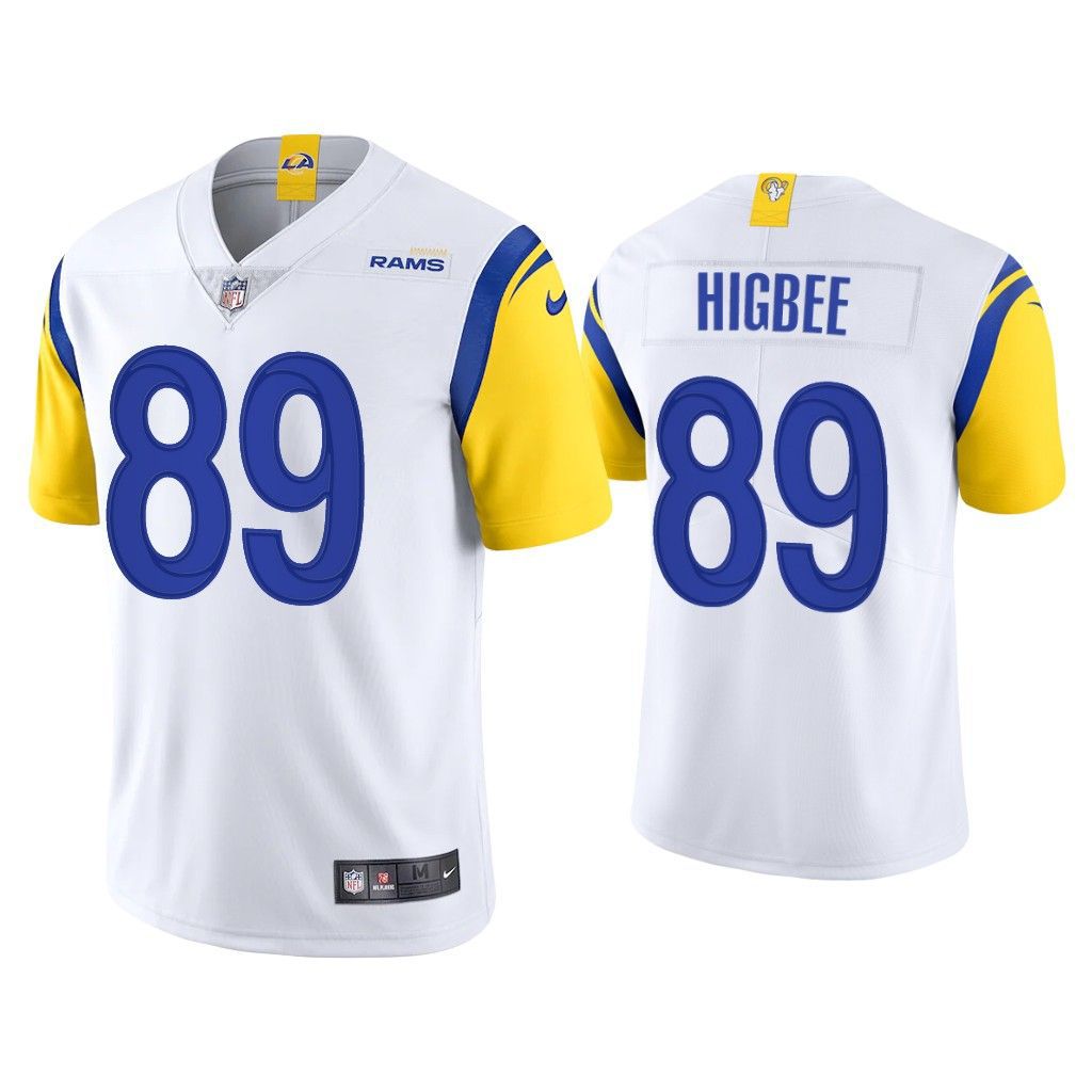 Men Los Angeles Rams 89 Tyler Higbee Nike White Vapor Limited NFL Jersey